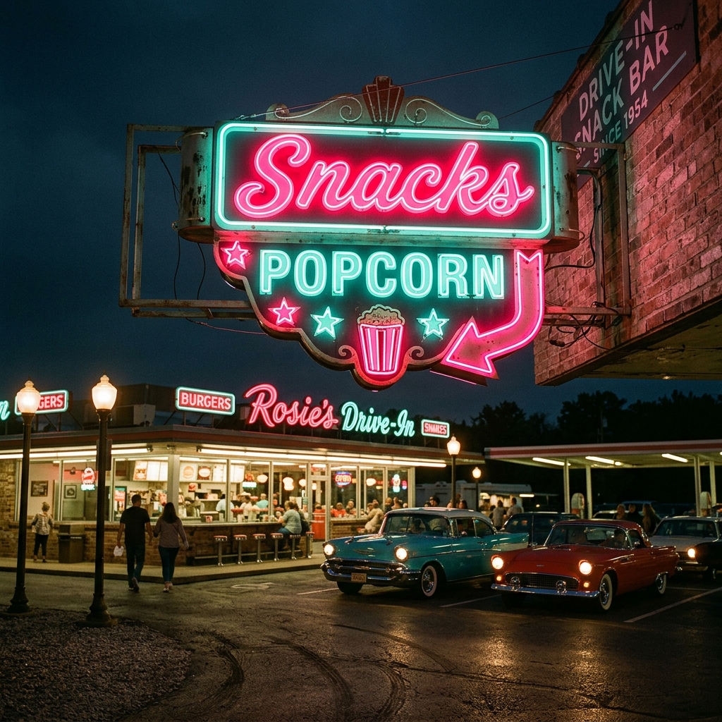 1950s Style Snack Bar Sign